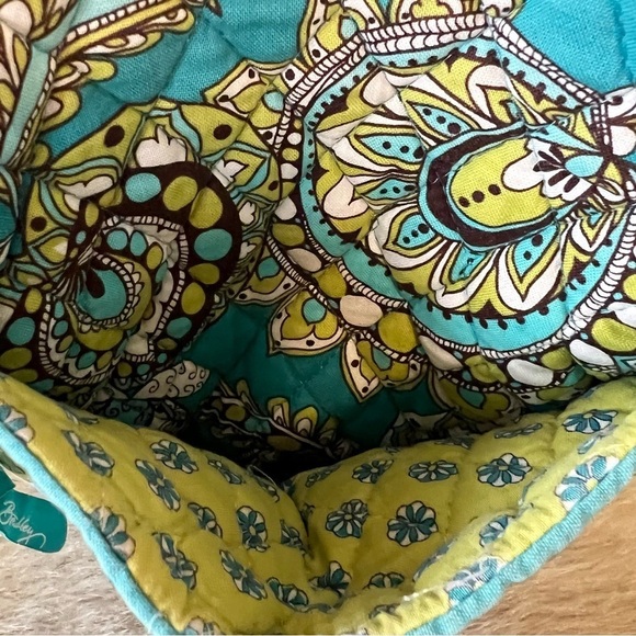 VERA BRADLEY Peacock Zipper Hipster Crossbody Y2K Green Turquoise Paisley 2007 - Picture 5 of 14